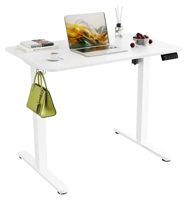 Obrázok produktu pre Elektricky nastaviteľný písací stôl - pracovná doska 90x60 cm - biela