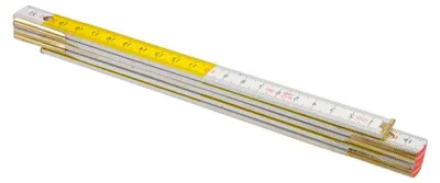 Produktbild von 2 m Holzgliedermaßstab, weiß-gelb