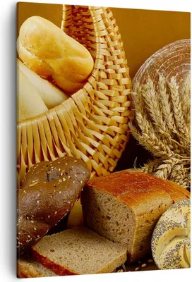 Produktbild von Bild auf Leinwand - Leinwandbild - Einteilig - Bäckerei Brot Essen - 50x70cm - Wand Bild - Wanddeko - Wandbilder - Leinwanddruck - Wanddekoration - Leinwand bilder - Wandbild - PA50x70-2309