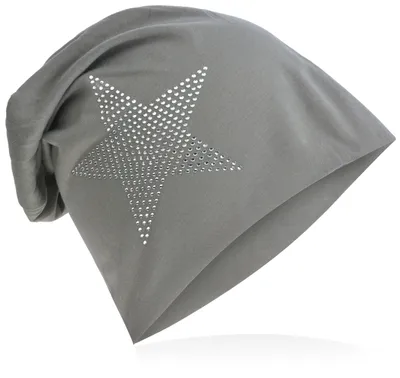 Produktbild von Beanie Muetze Strass Stern Grau