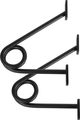 Produktbild von Natural Goods Berlin GARD PRENZLBERG, Halterung für Kleiderstange, Wandmontage, Wandgarderobe, Sand Schwarz, 12 cm, ohne Rundstab, 2 Stück