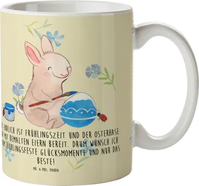 Produktbild von Mr. & Mrs. Panda Plastikbecher Hase Marienkäfer - Blumig - Geschenk, Trinklernbecher, Kinderbecher, Kindertasse, Ostergrüße, Ostergeschenke, Picknicken, Pott, Haferl