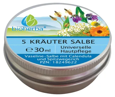 Obrázek produktu pro 5bylinná univerzální mast na pokožku - 30 ml - Bioherba