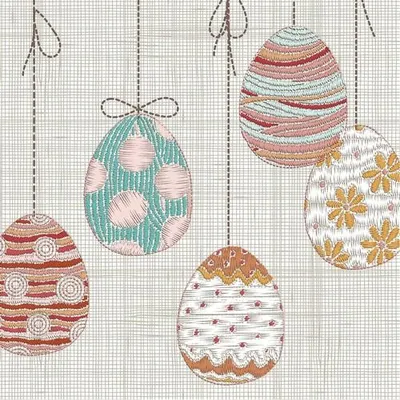 Produktbild von 20 Servietten Crafted Easter - Ostereier auf Leinen 33x33cm