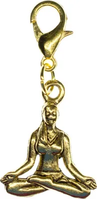 Produktbild von Buddha Yoga Lotussitz Charm Bettelarmband Miniblings Buddhismus Meditation gold