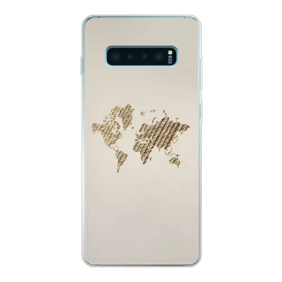 Produktbild von MuchoWow® Handyhülle Schutzhülle Hülle für Samsung Galaxy S10 Plus Weltkarte - Seil - Braun Silikon Softcase Handy Hülle - Schutzhülle