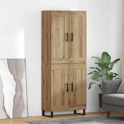 Image de vidaXL Meuble haut, 2 pièces, chêne artisanal, 69,5 x 34 x 180 cm