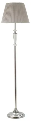 Immagine prodotto di Lampada da Terra SILVERY GLAM 40x40x164 cm - Piantana con Paralume in Tessuto Grigio e Base in Metallo Argentato - Attacco E27 40W - Design Elegante