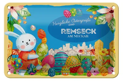 Produktbild von Blechschild Ostern Ostergrüße 18x12cm REMSECK AM NECKAR Deko