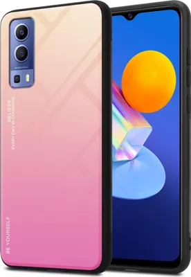 Zdjęcie produktu dla Etui Cadorabo do Vivo Y52 5G / Y72 5G z czarną osłoną na telefon komórkowy Etui z TPU Etui ze szkła hartowanego