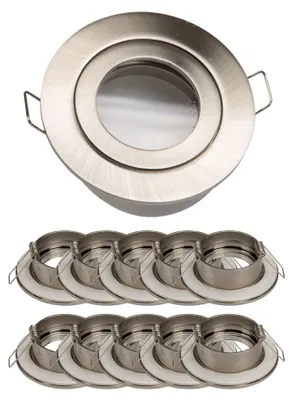 Produktbild von 10x Einbaurahmen Satin-Nickel 832-SN Ø60 mm für Leuchtmittel GU10 | MR16 IP44