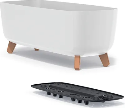 Image de nabbi Jardinière plastique sur pieds DGCL600 58 cm - blanc