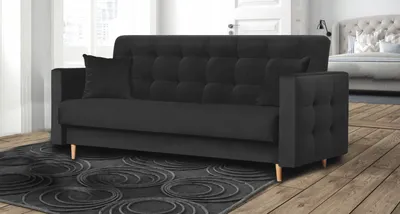 Produktbild von Modernes Wohnzimmersofa ANDA mit Schlaffunktion (Schwarz - Kronos 07)