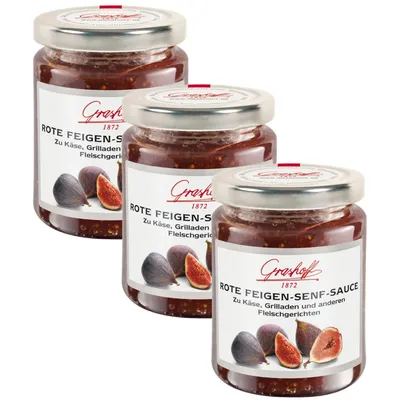 Zdjęcie produktu dla Grashoff sos musztardowy z czerwonych fig do dań mięsnych 200ml opakowanie 3 szt
