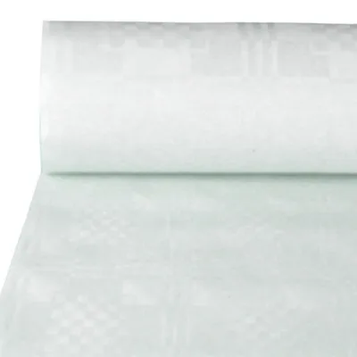 Produktbild von Papstar Papiertischtuch mit Damastprägung 100 m x 1 m weiss 12549