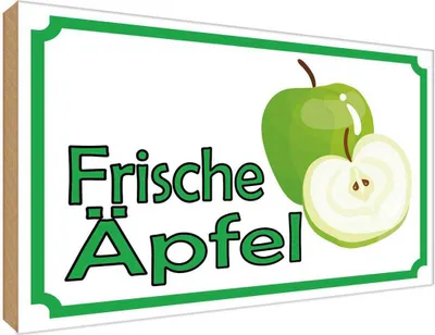 Produktbild von vianmo Holzschild 30x40 cm frische Äpfel Verkauf Hofladen Marktstand Laden