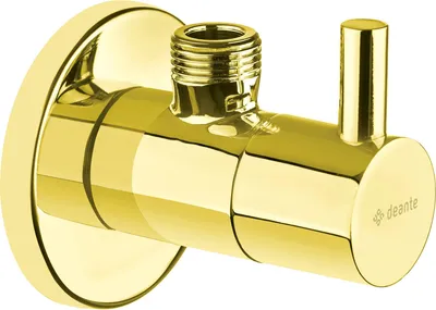 Produktbild von Eckventil, mit Keramikkartusche, 1/2" - 3/8" - rund - gold