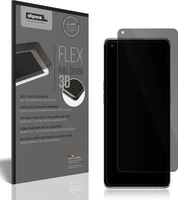 A product packaging for a screen protector is shown next to a smartphone with the screen protector applied.
