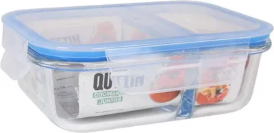 Obrázek produktu pro Vzduchotěsný box na oběd s 2 přihrádkami obdélníkový 580 ml (6 kusů)