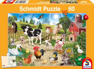 Image de Schmidt Spiele 56369 Puzzle animaux de la ferme - 60 pièces
