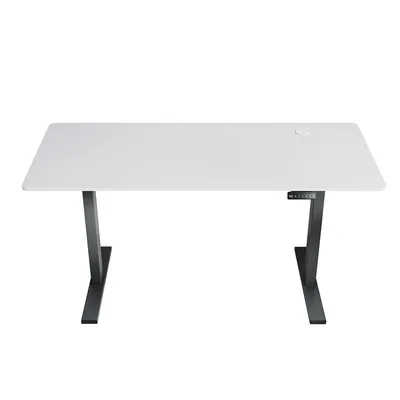 Produktbild von SONNI weißer elektrisch höhenverstellbarer Schreibtisch 140x60 cm, Tragkraft 80 kg, mit Kindersicherung und Memoryfunktion, 15 mm Tischplatte