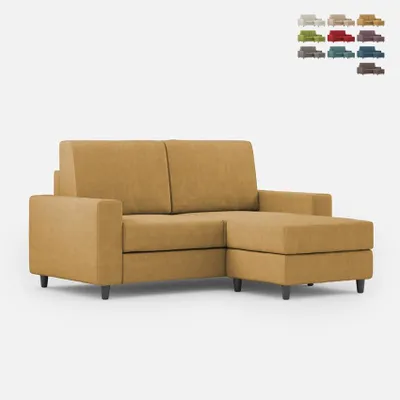 Produktbild von Moderner 2-Sitzer Stoffsofa 168cm mit Fußhocker Sakar 140P - Kamel