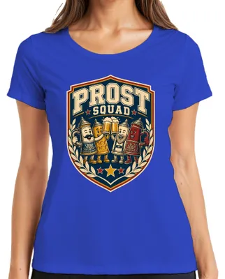 Obrázok produktu pre Prost Squad, , hrnček na pivo, veľký pohár, párty, kožené nohavice, tradičné šaty, dámske tričko, modrá farba, veľkosť M