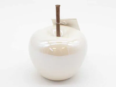 Produktbild von Apfel 12 Stück Keramik WEISS 7,6 x 7,6 x 6,5 cm TG59055-2