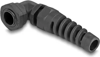 Produktbild von DeLOCK Kabelverschraubung mit Zugentlastung 90° gewinkelt PG9 grau, Grau, Kunststoff, 1 Stück(e), Abgewinkelt, PG9, 8 mm