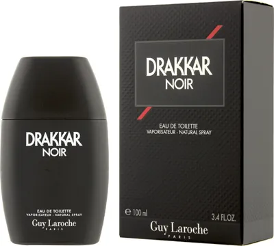 Produktbild von Guy Laroche Drakkar Noir 100 ml, Männer, Basil (herb),Lavender,Lemon,Mint,Verbena, Coriander,Juniper berries, Zeder, Oakmoss, Patchouli, Cedar,Oakmoss,Patchouli