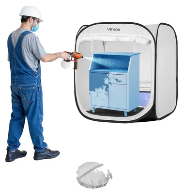 Zdjęcie produktu dla VEVOR przenośny namiot do malowania natryskowego (obszar roboczy 72x72,5x5 cm) wyskakujący namiot do malowania natryskowego, wodoodporna kabina malarska do małych modeli rzeźb, wazonów, ramek do zdjęć, wyskakująca konstrukcja
