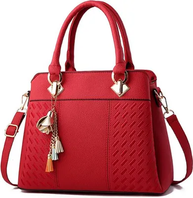 Produktbild von MODFU Handtaschen, Damen Handtasche, Große Kapazität, Schultertasche & Umhängetasche, Alltag, Shopper, Freizeit, Modisch, Elegant, Geräumig, Damenbag für Büro & Shopping, Rot