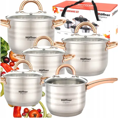 Produktbild von Hoffner Edelstahl Topfset 10-teilig für Induktion & Gas