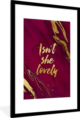Produktbild von MuchoWow® Gerahmtes Poster Wunderschön - Gold - Rosa - Marmor 60x90 cm - Poster mit Schwarzem Bilderrahmen Wandposter Rahmen Foto Bilder - Dekoration - Wandposter Wohnzimmer - Hochwertig
