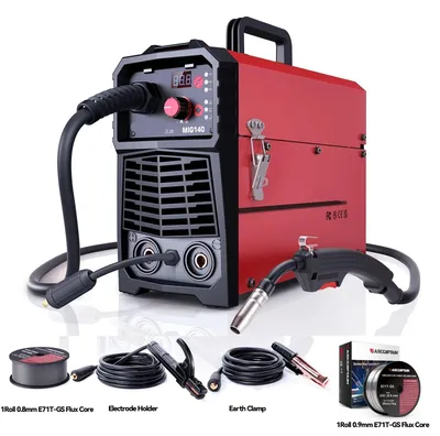 Imagen del producto de Máquina de soldadura por electrodo de 140 amperios, 220V - Soldadura inverter digital con accesorios y para procesos MIG, MAG, TIG y MMA