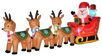 Produktbild von Aufblasbarer Weihnachtsmann Rentiere Outdoor-Weihnachtsdekoration, für Garten Weihnachten