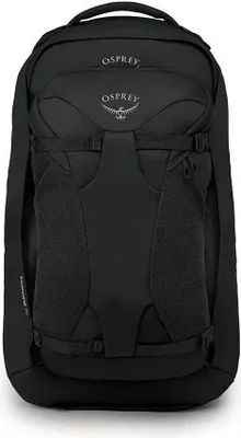 A black Osprey rucksack is shown against a white background.