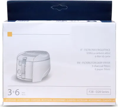 Produktbild von DeLonghi 5512510041 Frittierfilter-Set 3x Kohlefilter + 6x Papierfilter für Fritteuse