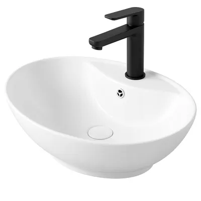 Obrázek produktu pro Oválné keramické umyvadlo na desku, bílé