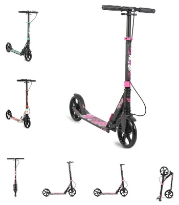 Produktbild von Byox Kinderroller Spooky klappbar, bis 100 kg, Bremse, Stoßdämpfer vorne, ABEC-7 in pink