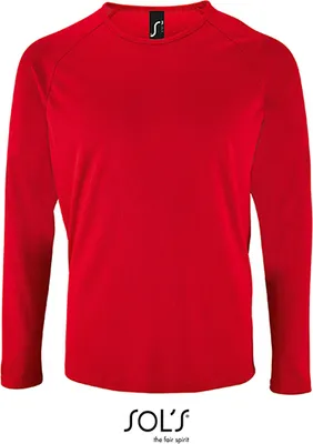 Produktbild von SOLs 02071 | Herren Long-Sleeve Sports T-Shirt Sporty - Farbe: Red - Größe: L