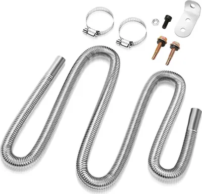 Produktbild von Jiubiaz 200cm Abgasschlauch Abgasrohr 25mm Klemmen Edelstahl Set Diesel Standheizung Auspuffrohr