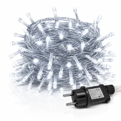Obrázok produktu pre 20M 200LEDs 8 režimov rozprávkové svetlá napájanie, časovač, pamäťová funkcia, LED vianočné rozprávkové svetlá party dekorácie svetlo vianočný stromček záhradné osvetlenie, biela