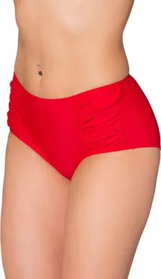 Produktbild von Aquarti Damen Bikinihose Hotpants mit seitlichen Raffungen, Farbe: Rot, Größe: 46