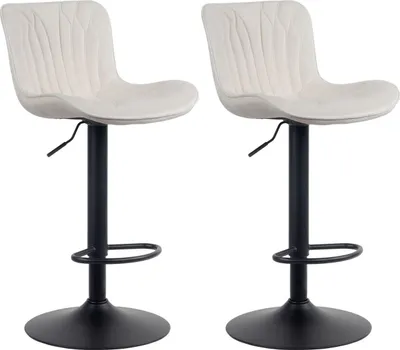 Produktbild von 2er Set Barhocker Linus Samt creme