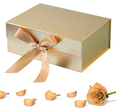 Productafbeelding van Geschenkdoos 22 x 16 x 8,5 cm, met deksel, magneetsluiting en cadeaulint voor bruiloften, verjaardagen