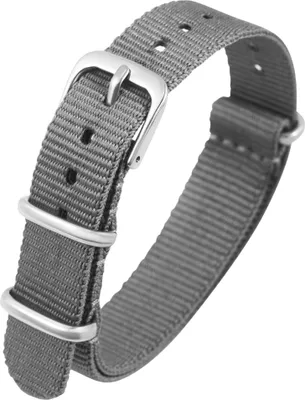 Produktbild von Uhrenarmband grau 8600001-180 aus Nylon 18 mm Bandbreite