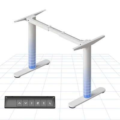 Produktbild von FLEXISPOT CylineX Höhenverstellbarer Schreibtisch mit elegant abgerundeten Tischbeinen, 80 kg Tragkraft, 4 Memory-Funktion, Antikollisionsschutz(Weiß)