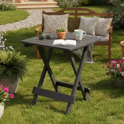 Produktbild von Elpino - Gartentisch, 44x44x50h cm Anthrazit, 2 Plätze Italy