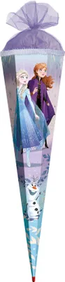 Produktbild von ROTH Schultüte groß Disney Frozen 85 cm Glitter und Glitzerborte eckig Tüllverschluss ROT(H)-Spitze Zuckertüte Schulanfang